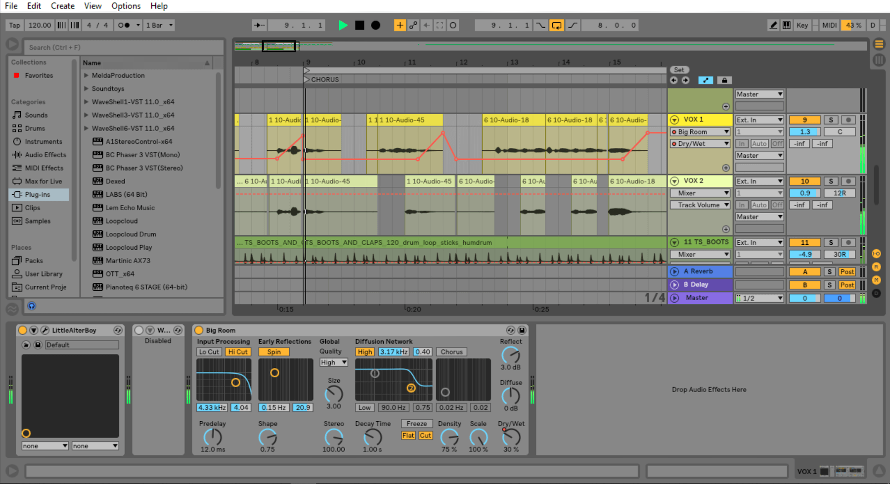 Automating reverb