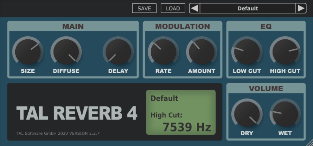 TAL reverb plugin