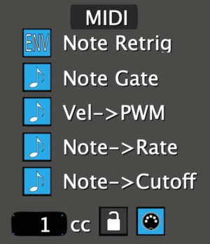 LFO Tool MIDI assignment options