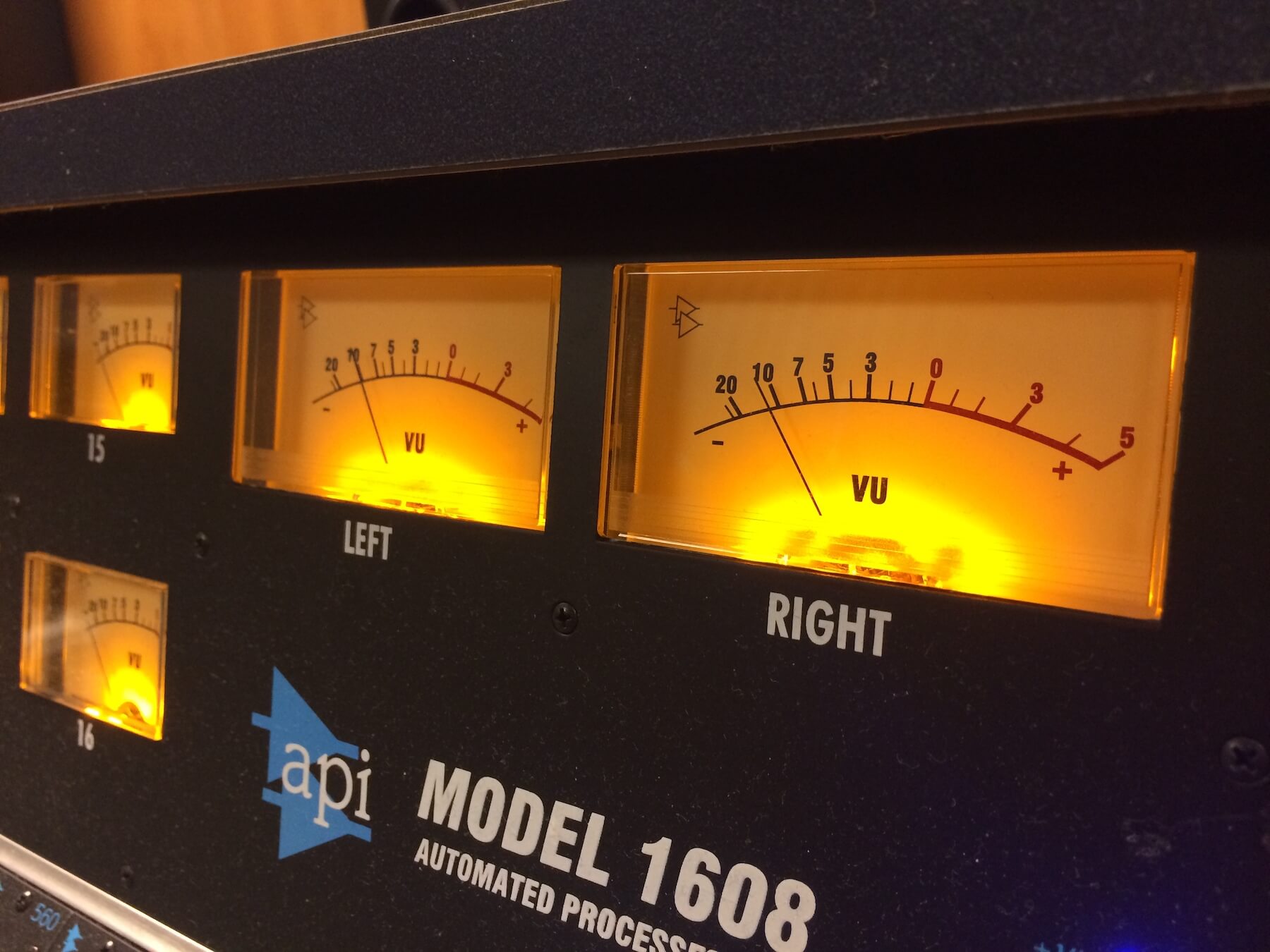 Gain staging VU meters