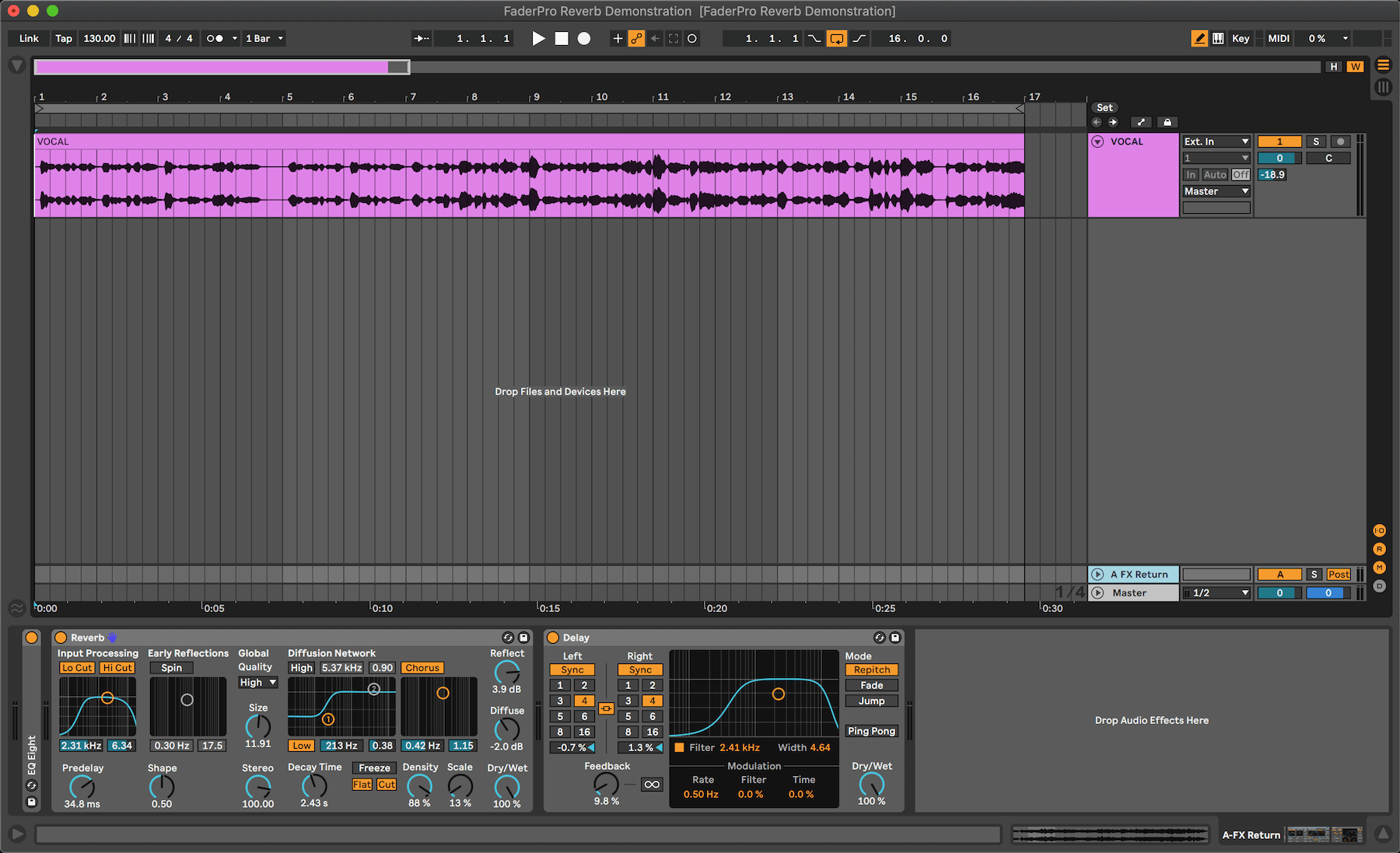 Ableton reverb return