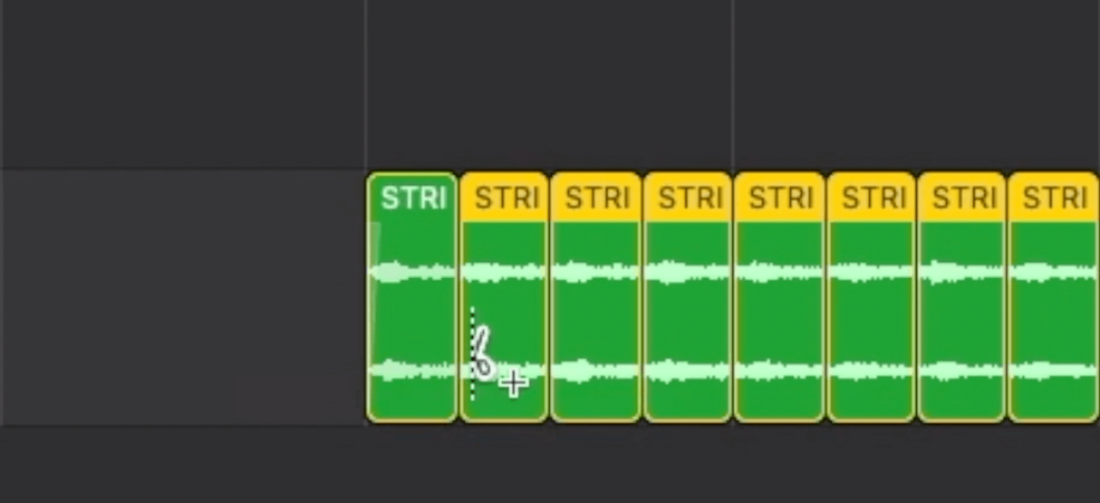 Logic Pro Scissors tool multiple chops