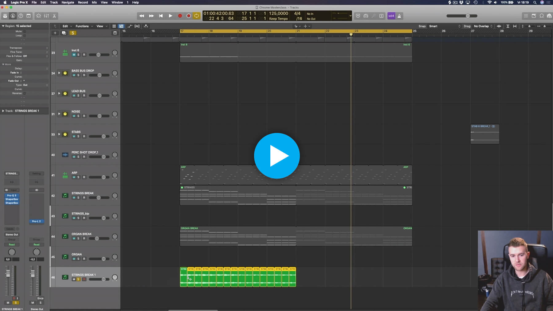 Dober using Logic Pro Scissor Tool