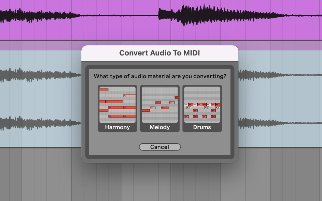 Convert harmony MIDI