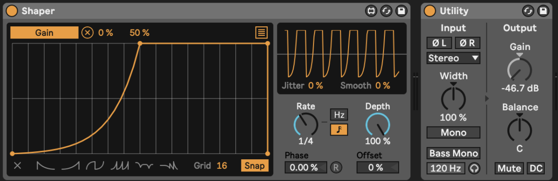 Ducking with volume shaper