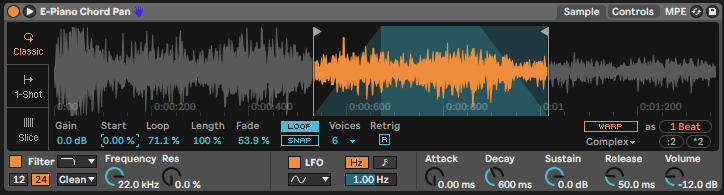 Chords to pads