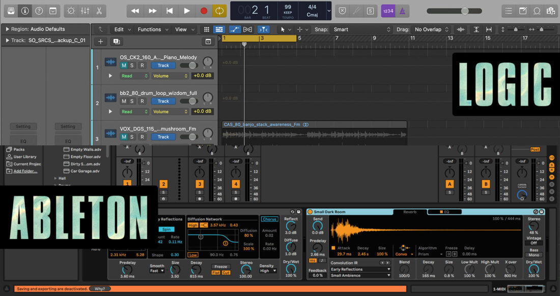 Ableton vs Logic side by side