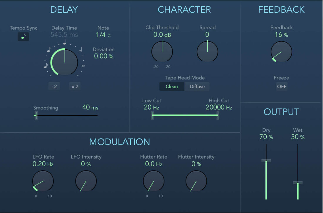 Logic Pro tape delay